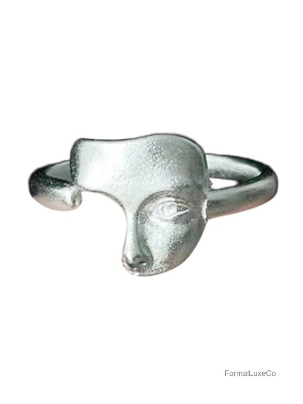 Vintage Half Face Open Ring Adjustable Silver Gold-Toned Wrap Knuckle Ring